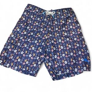 Tommy Bahama Navy Cocktail Print Swim Trunks